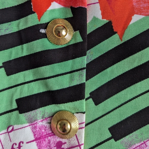 Vintage Blazer Short Sleeve Slim Fit  XS-S Floral Pink and Green - Picture 4 of 9